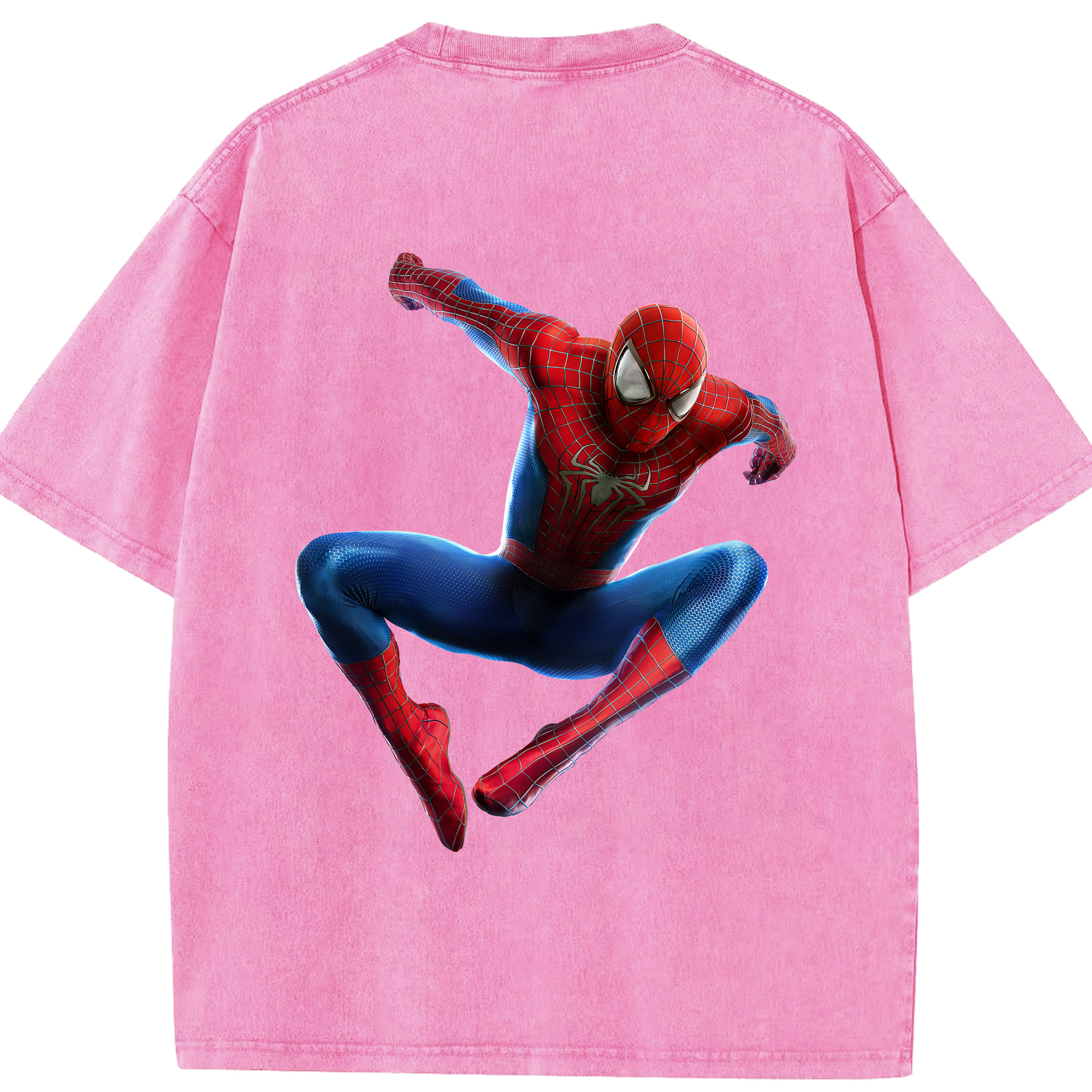（画像用） Spider Man スパイダーマン 綿100% ヴィンテージ風 半袖Tシャツ（背面プリント）
